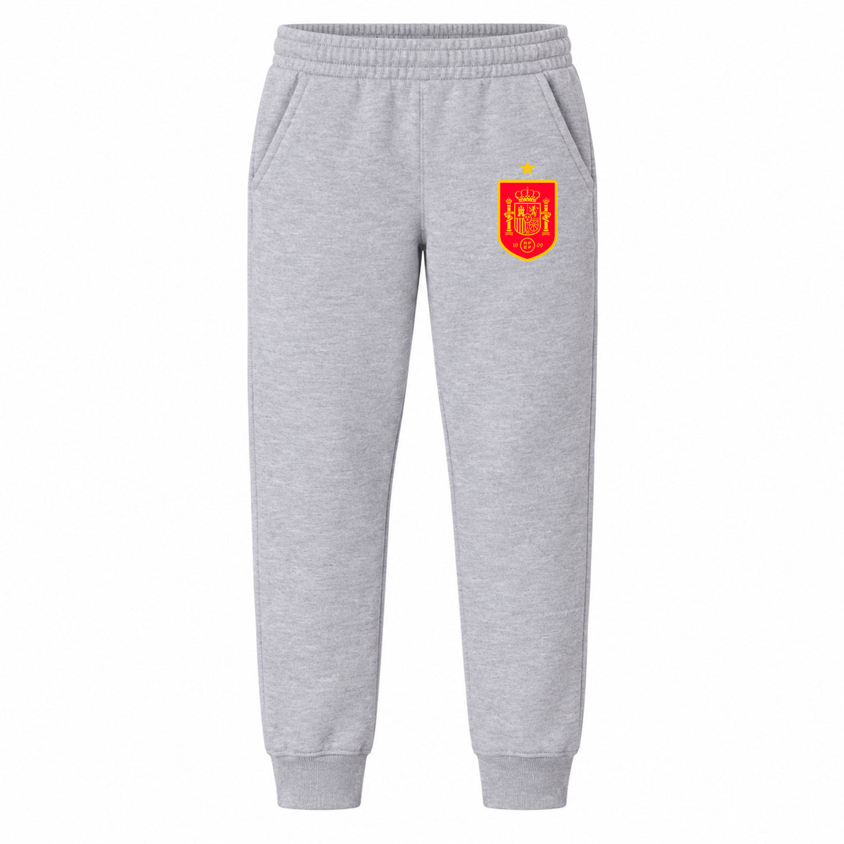 Spain Red Logo National Soccer Team youth jogger sweatpants, Grey, Youth Large ages 10–12