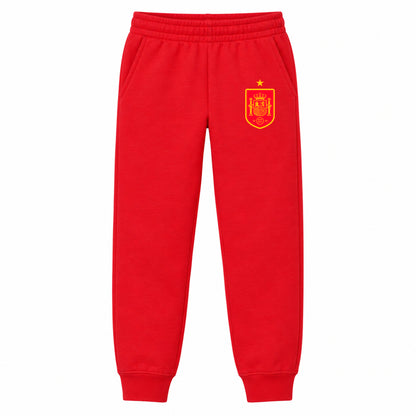 Spain Red Logo National Soccer Team youth jogger sweatpants, Red, Youth Large ages 10–12
