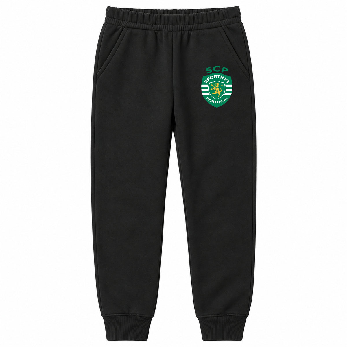 Sporting CP FC youth jogger sweatpants, Black, Youth Large ages 10–12
