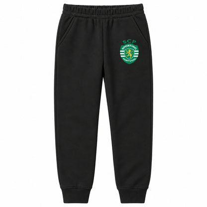 Sporting CP FC youth jogger sweatpants, Black, Youth Large ages 10–12