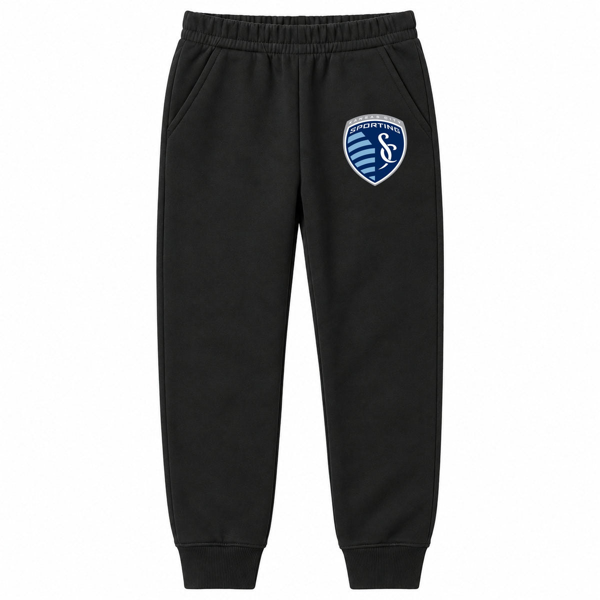 Sporting Kansas City FC youth jogger sweatpants, Black, Youth Large ages 10–12