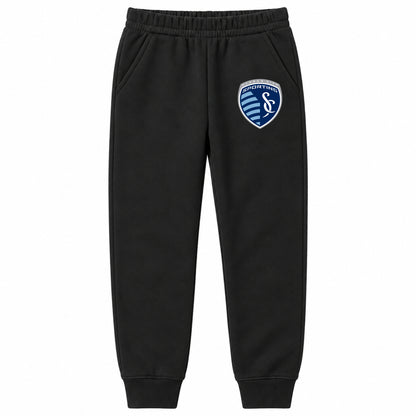 Sporting Kansas City FC youth jogger sweatpants, Black, Youth Large ages 10–12