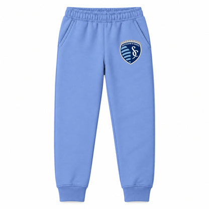 Sporting Kansas City FC youth jogger sweatpants, Carolina Blue, Youth Large ages 10–12