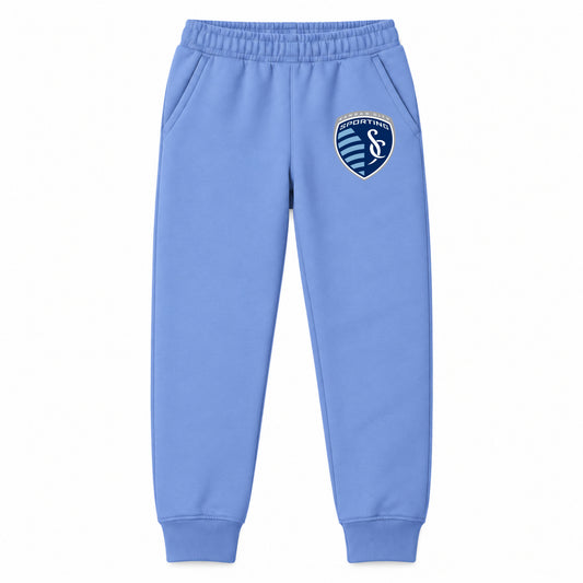 Sporting Kansas City FC youth jogger sweatpants, Carolina Blue, Youth Large ages 10–12