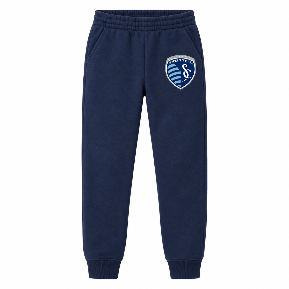 Sporting Kansas City FC youth jogger sweatpants, Navy Blue, Youth Large ages 10–12