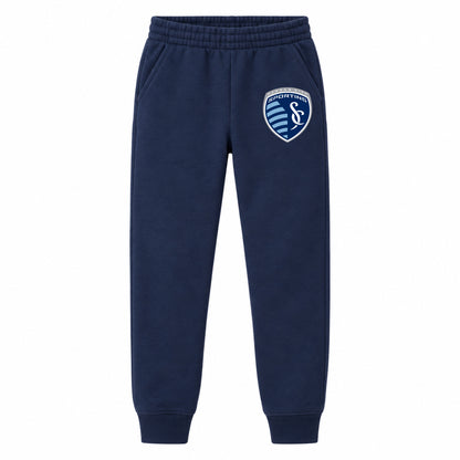 Sporting Kansas City FC youth jogger sweatpants, Navy Blue, Youth Large ages 10–12