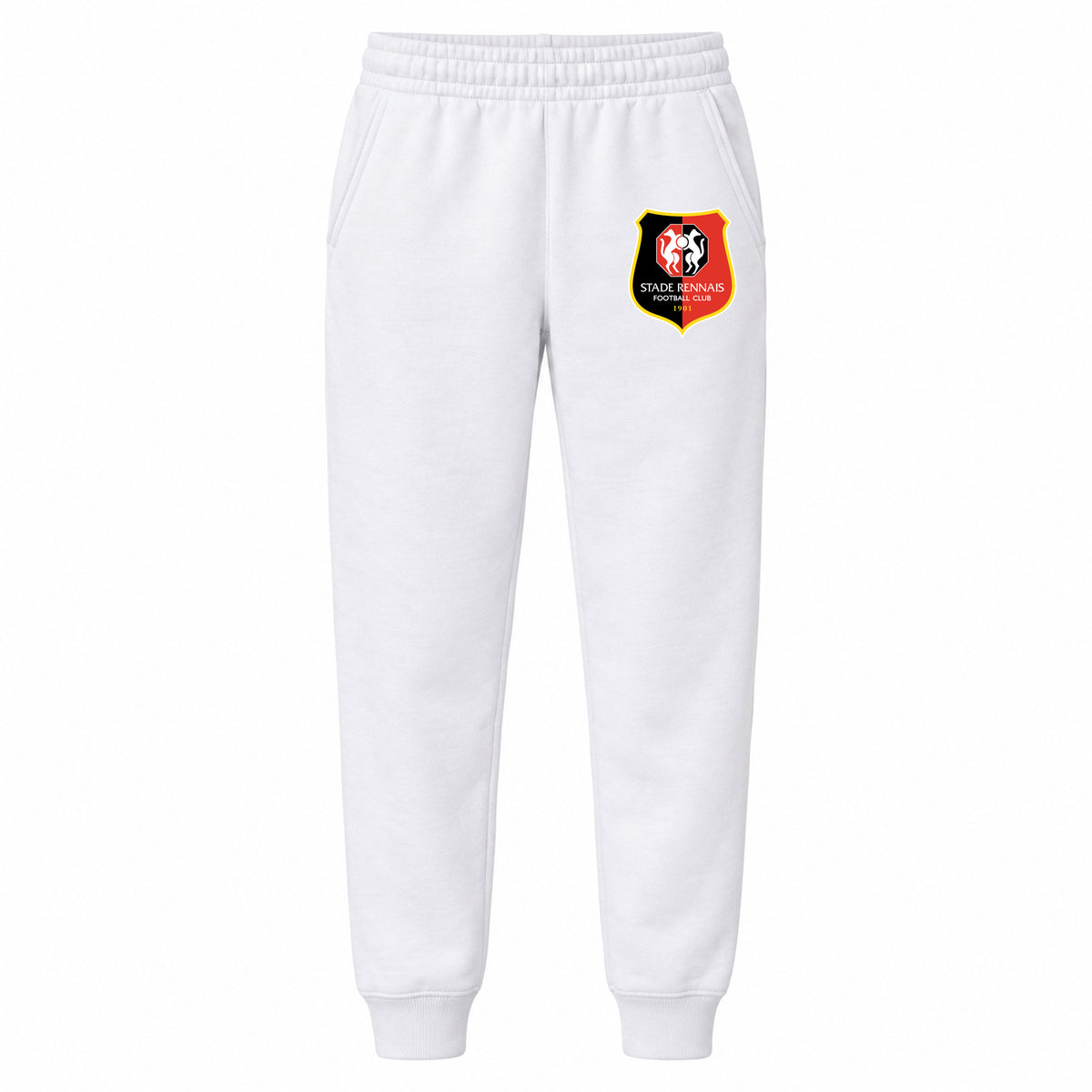 Stade Rennais FC youth jogger sweatpants, White, Youth Large ages 10–12