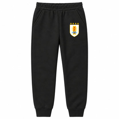 Uruguay National Soccer Team youth jogger sweatpants, Black, Youth Large ages 10–12