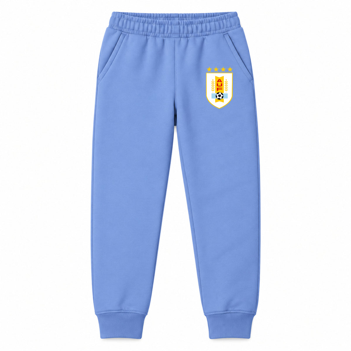 Uruguay National Soccer Team youth jogger sweatpants, Carolina Blue, Youth Large ages 10–12