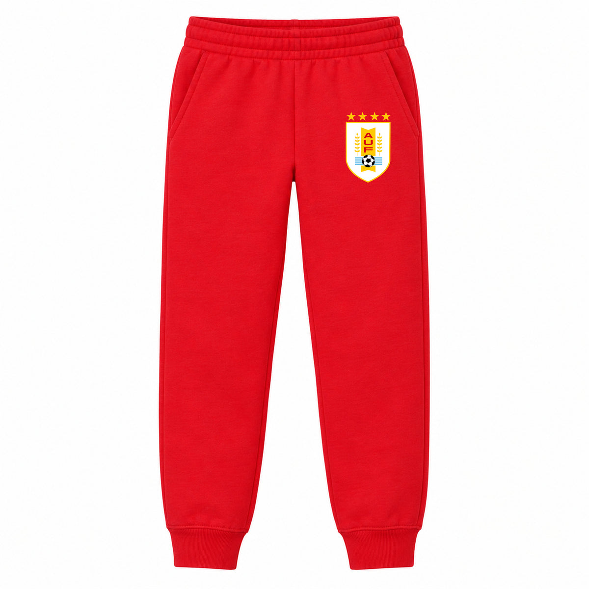 Uruguay National Soccer Team youth jogger sweatpants, Red, Youth Large ages 10–12