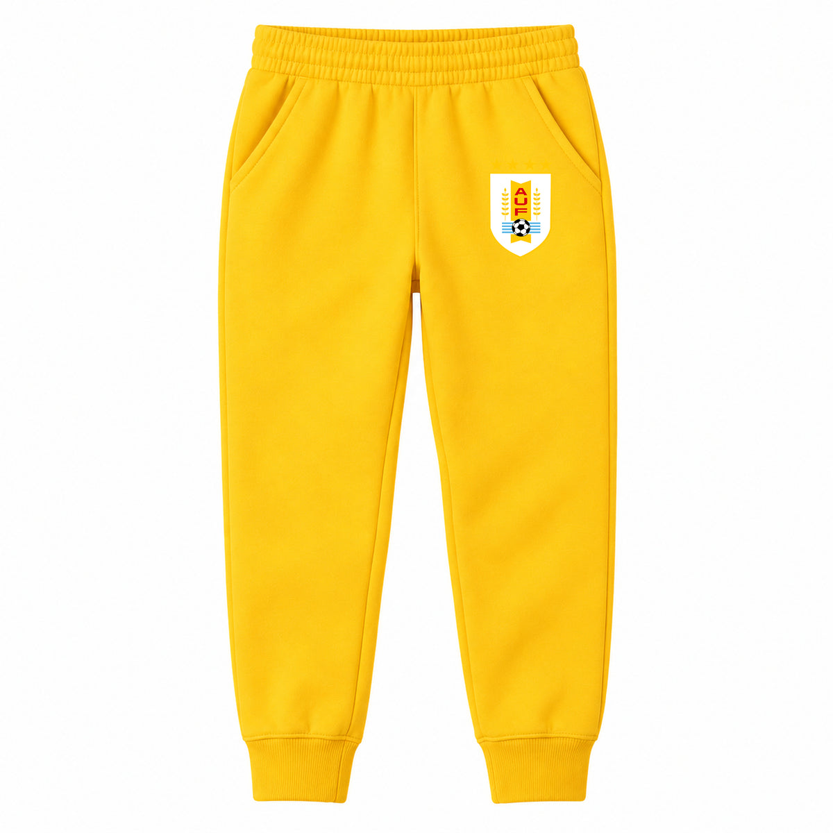 Uruguay National Soccer Team youth jogger sweatpants, Yellow, Youth Large ages 10–12