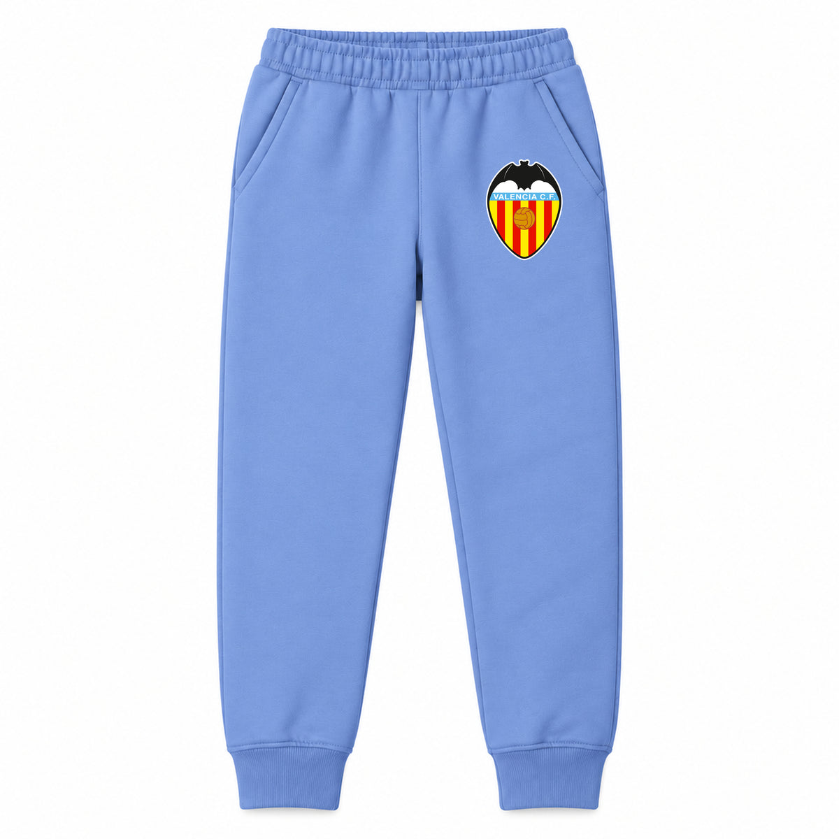 Valencia FC youth jogger sweatpants, Carolina Blue, Youth Large ages 10–12