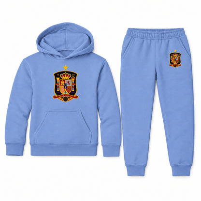 Spain National Soccer Team youth hoodie jogger set, Carolina Blue, Youth Large ages 10–12