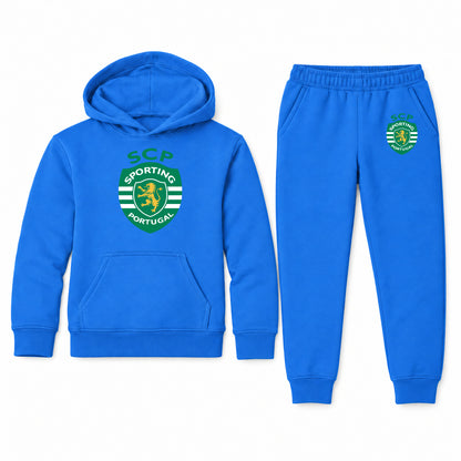 Sporting CP FC youth hoodie jogger set, Blue, Youth Large ages 10–12
