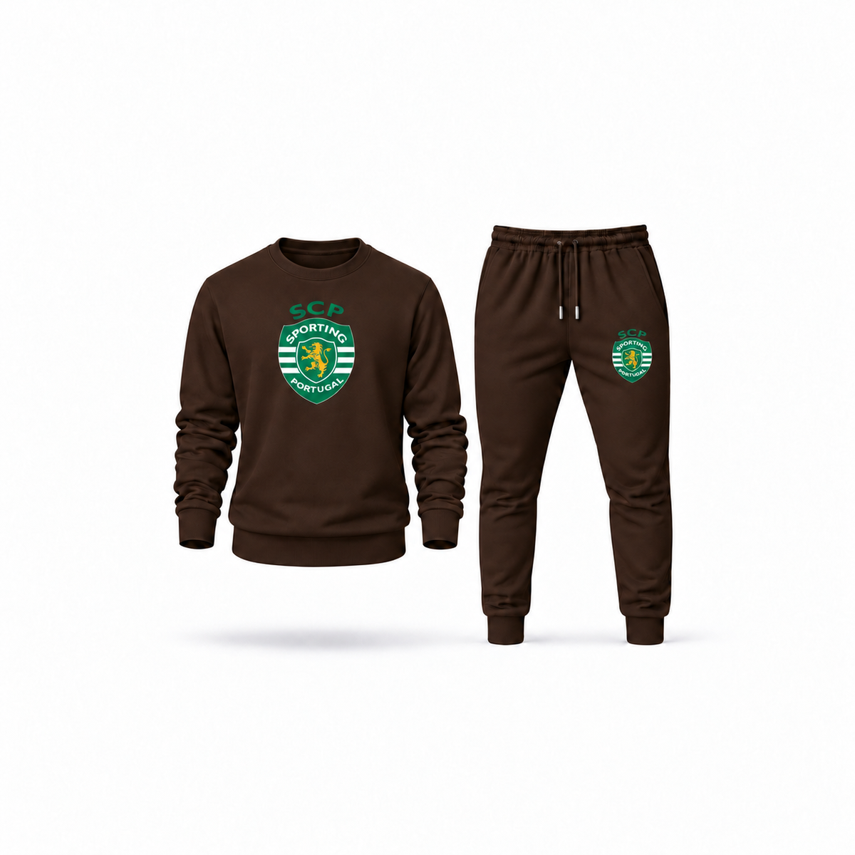 Men's Sporting CP FC Sweatshirt Joggers Set | Color: Brown | Main