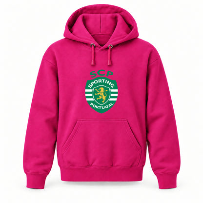 Sporting CP FC - Youth Large Hoodie (Ages 10–12) | Color: Hot Pink