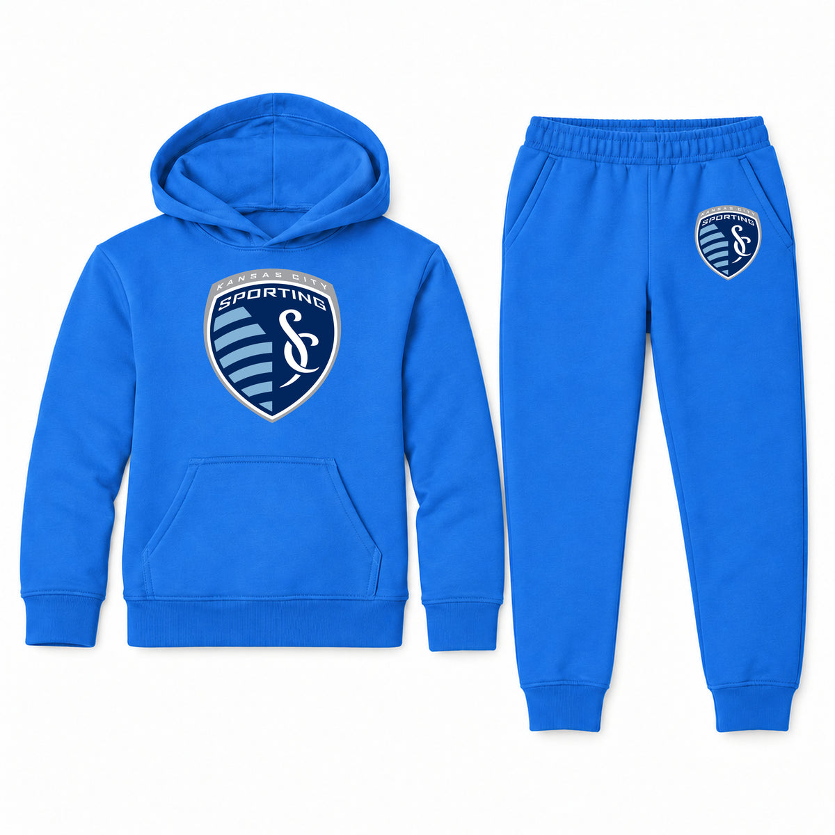 Sporting Kansas City FC youth hoodie jogger set, Blue, Youth Large ages 10–12