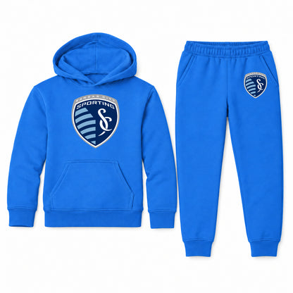 Sporting Kansas City FC youth hoodie jogger set, Blue, Youth Large ages 10–12