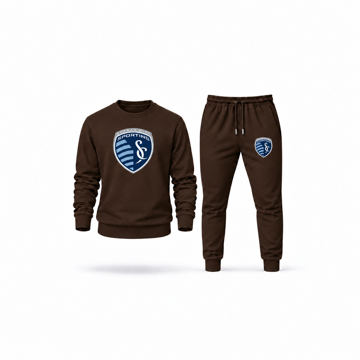 Men's Sporting Kansas City FC Sweatshirt Joggers Set | Color: Brown | Main
