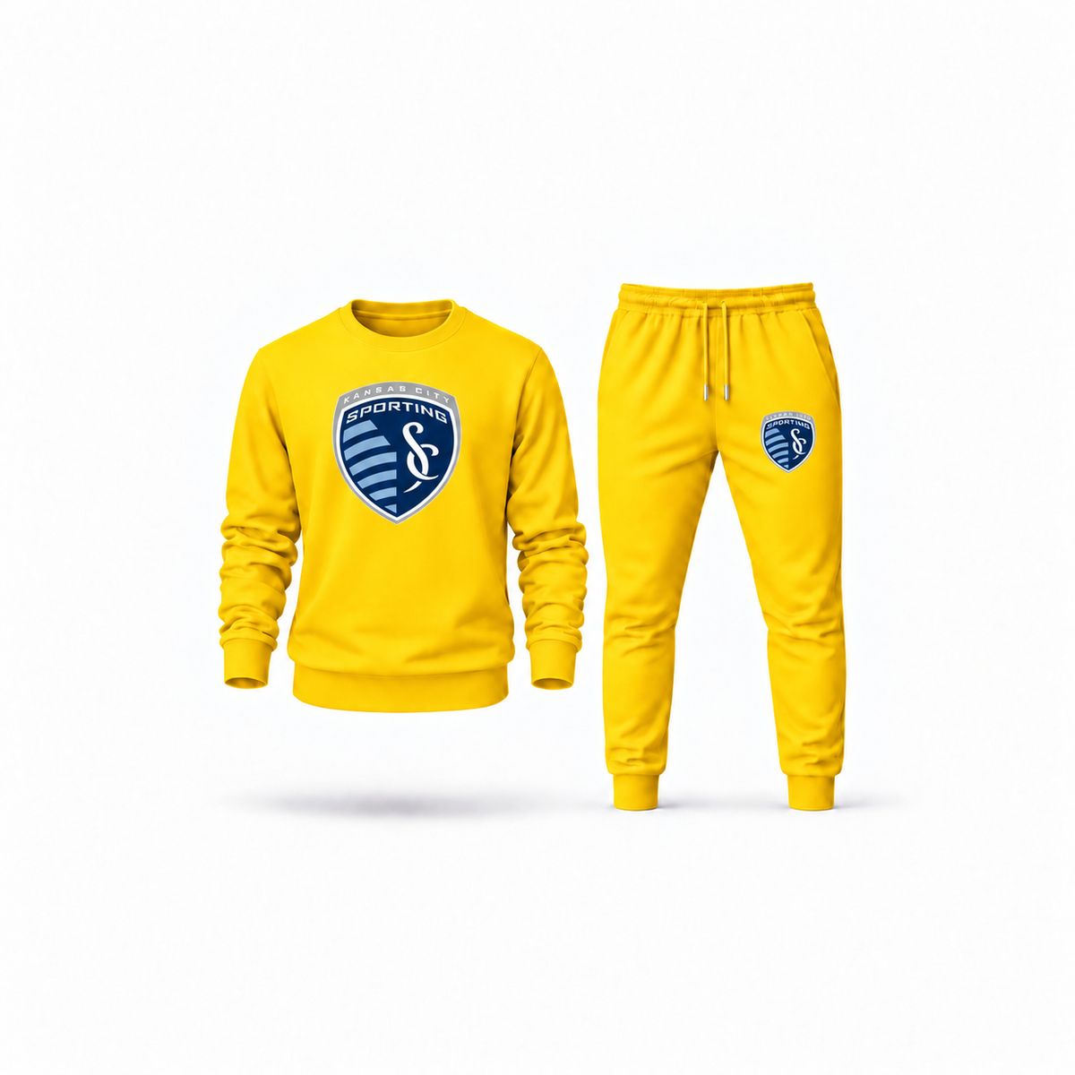 Men's Sporting Kansas City FC Sweatshirt Joggers Set | Color: Yellow | Main