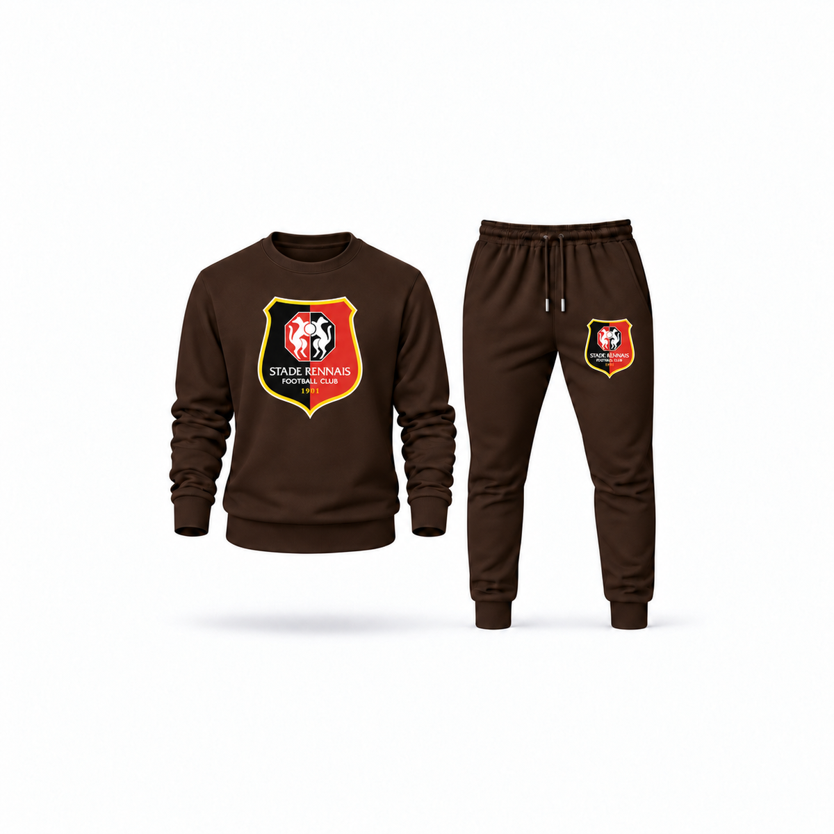 Men's Stade Rennais FC Sweatshirt Joggers Set | Color: Brown | Main