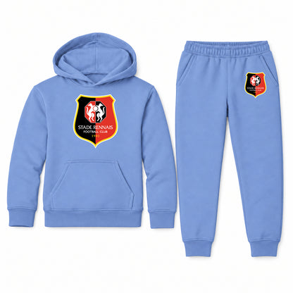 Stade Rennais FC youth hoodie jogger set, Carolina Blue, Youth Large ages 10–12