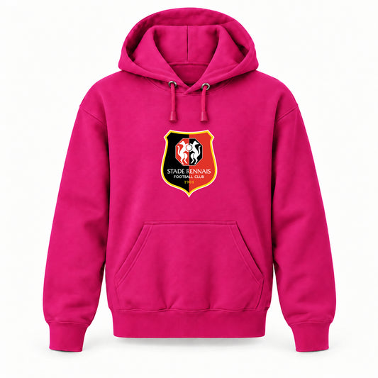 Stade Rennais FC - Youth Large Hoodie (Ages 10–12) | Color: Hot Pink