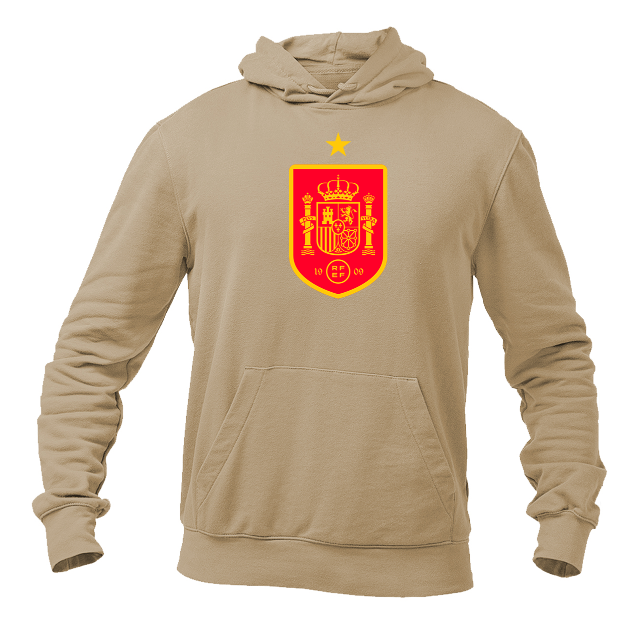 Men's Spain Red Logo National Soccer Team Pullover Hoodie