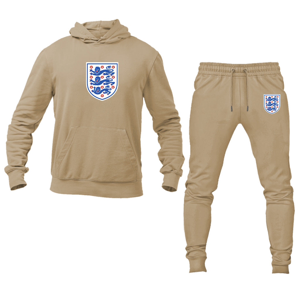 Men's England National Football Team Logo Hoodie Joggers Set