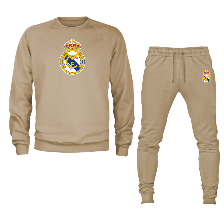 Men’s Real Madrid Soccer Logo Crewneck Sweatshirt Joggers Suit