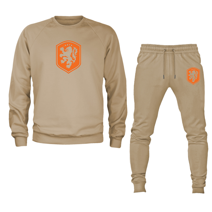 Men's Netherlands National Soccer Team Crewneck Sweatshirt Joggers Suit