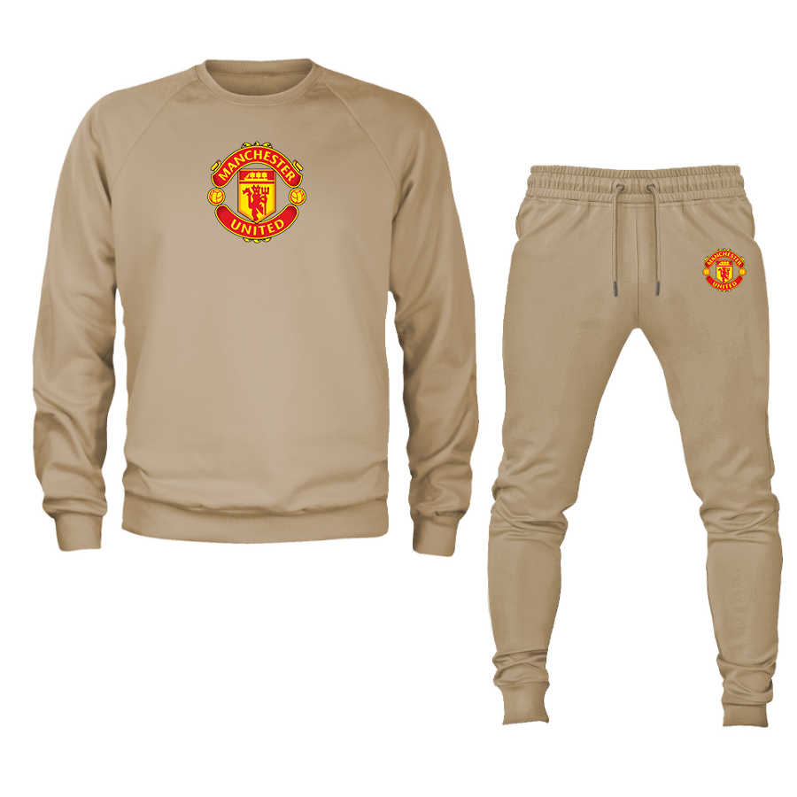 Men’s Manchester United Soccer Soccer Logo Crewneck Sweatshirt Joggers Suit