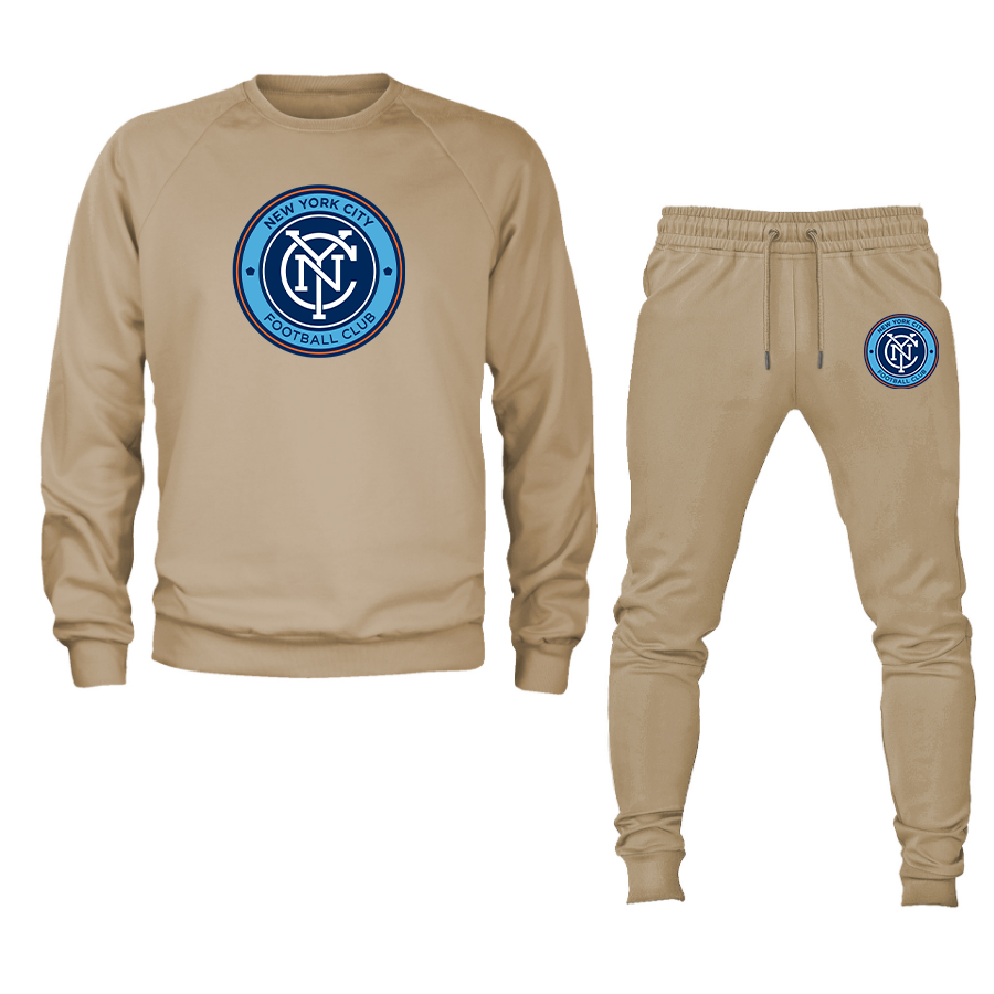 Men's New York City FC Crewneck Sweatshirt Joggers Suit