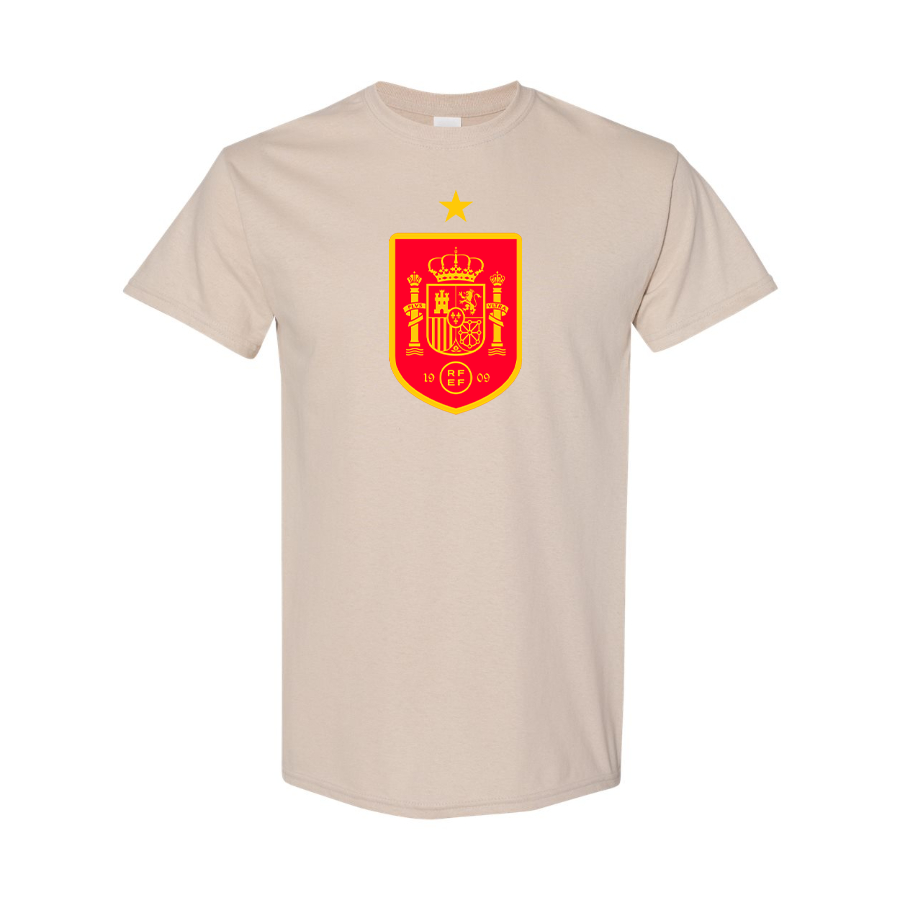 Youth Kids Spain Red Logo National Soccer Team Cotton T-Shirt