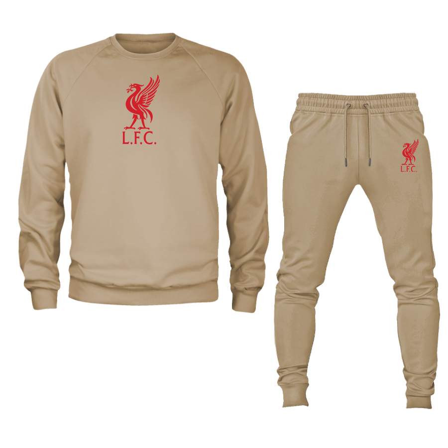 Men's Liverpool L.F.C. Soccer Logo Crewneck Sweatshirt Joggers Suit