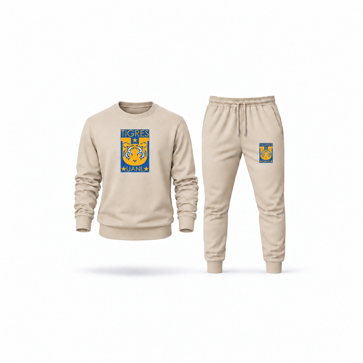 Men's Tigres UANL FC Sweatshirt Joggers Set | Color: Tan | Main