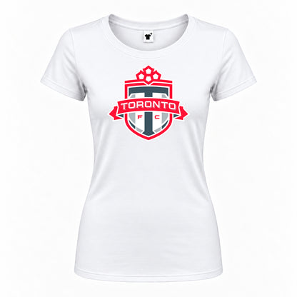 Women's Toronto FC Round Neck T-Shirt — White — original logo on current Drive garment