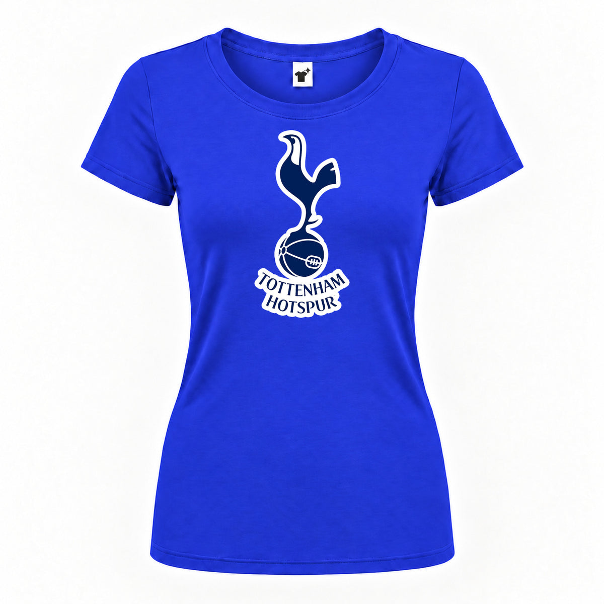 Women's Tottenham Hotspur F.C. Soccer Round Neck T-Shirt — Royal Blue — original logo on current Drive garment