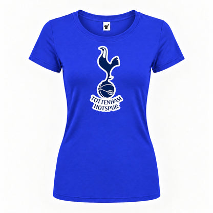 Women's Tottenham Hotspur F.C. Soccer Round Neck T-Shirt — Royal Blue — original logo on current Drive garment