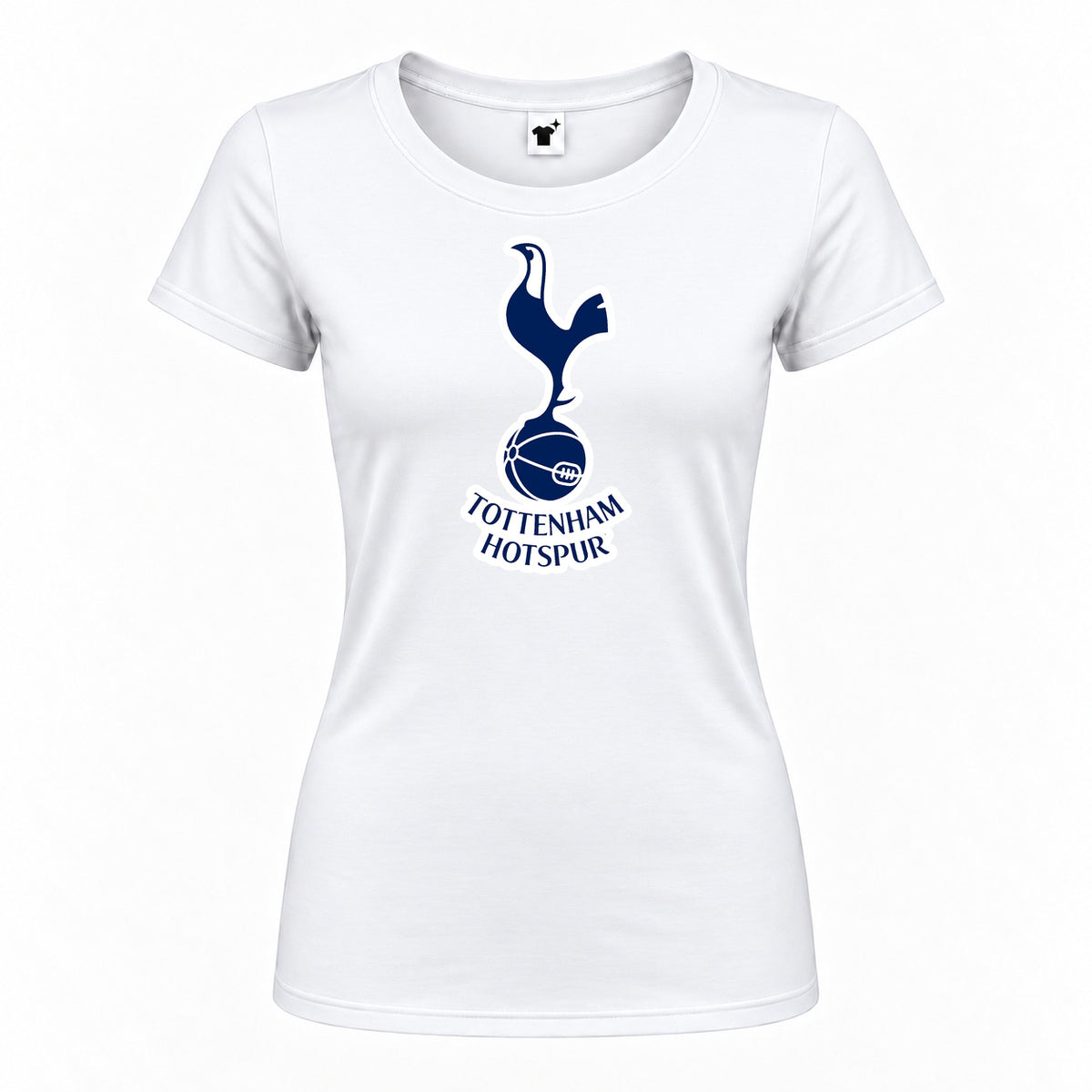 Women's Tottenham Hotspur F.C. Soccer Round Neck T-Shirt — White — original logo on current Drive garment
