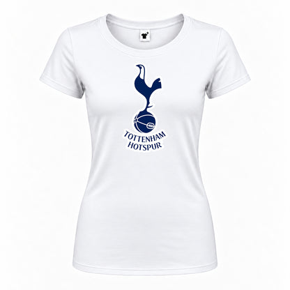 Women's Tottenham Hotspur F.C. Soccer Round Neck T-Shirt — White — original logo on current Drive garment