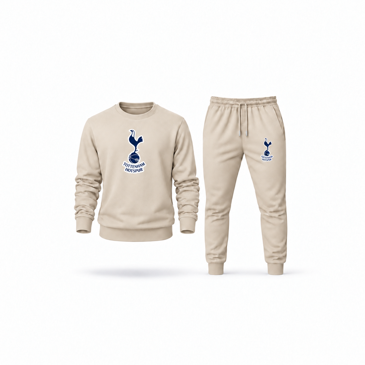 Men's Tottenham Hotspur F.C. Soccer Sweatshirt Joggers Set | Color: Tan | Main