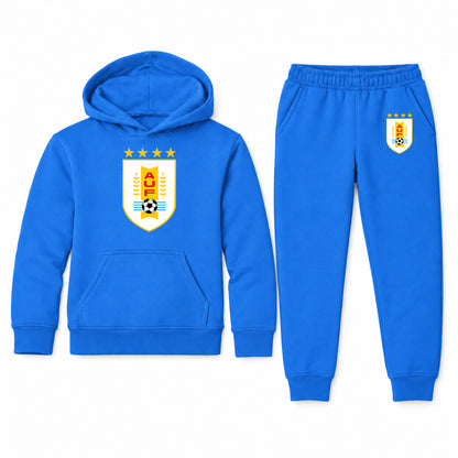 Uruguay National Soccer Team youth hoodie jogger set, Blue, Youth Large ages 10–12