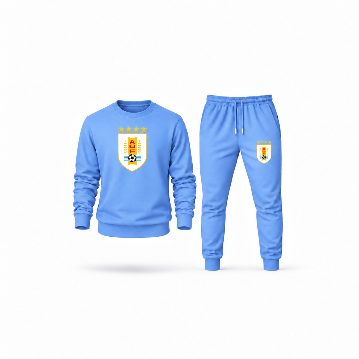 Men's Uruguay National Soccer Team Sweatshirt Joggers Set | Color: Carolina Blue | Main