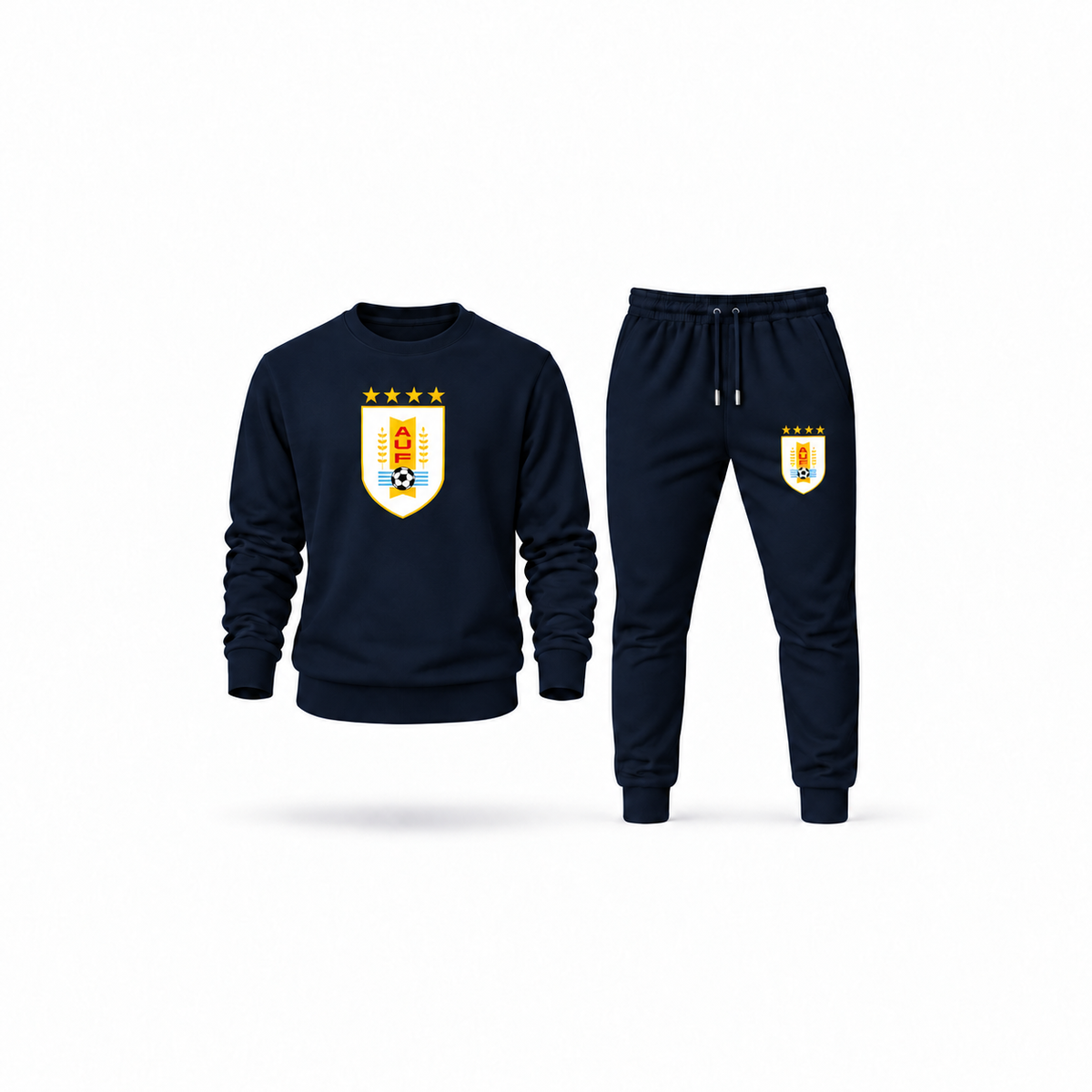 Men's Uruguay National Soccer Team Sweatshirt Joggers Set | Color: Navy | Main
