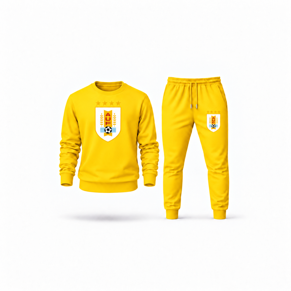 Men's Uruguay National Soccer Team Sweatshirt Joggers Set | Color: Yellow | Main