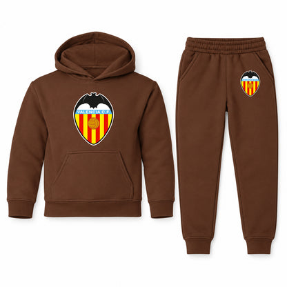 Valencia FC youth hoodie jogger set, Brown, Youth Large ages 10–12