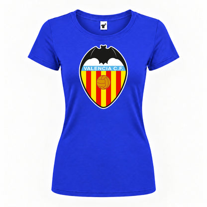 Women's Valencia FC Round Neck T-Shirt — Royal Blue — original logo on current Drive garment