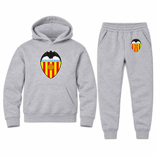 Valencia FC youth hoodie jogger set, Sports Grey, Youth Large ages 10–12