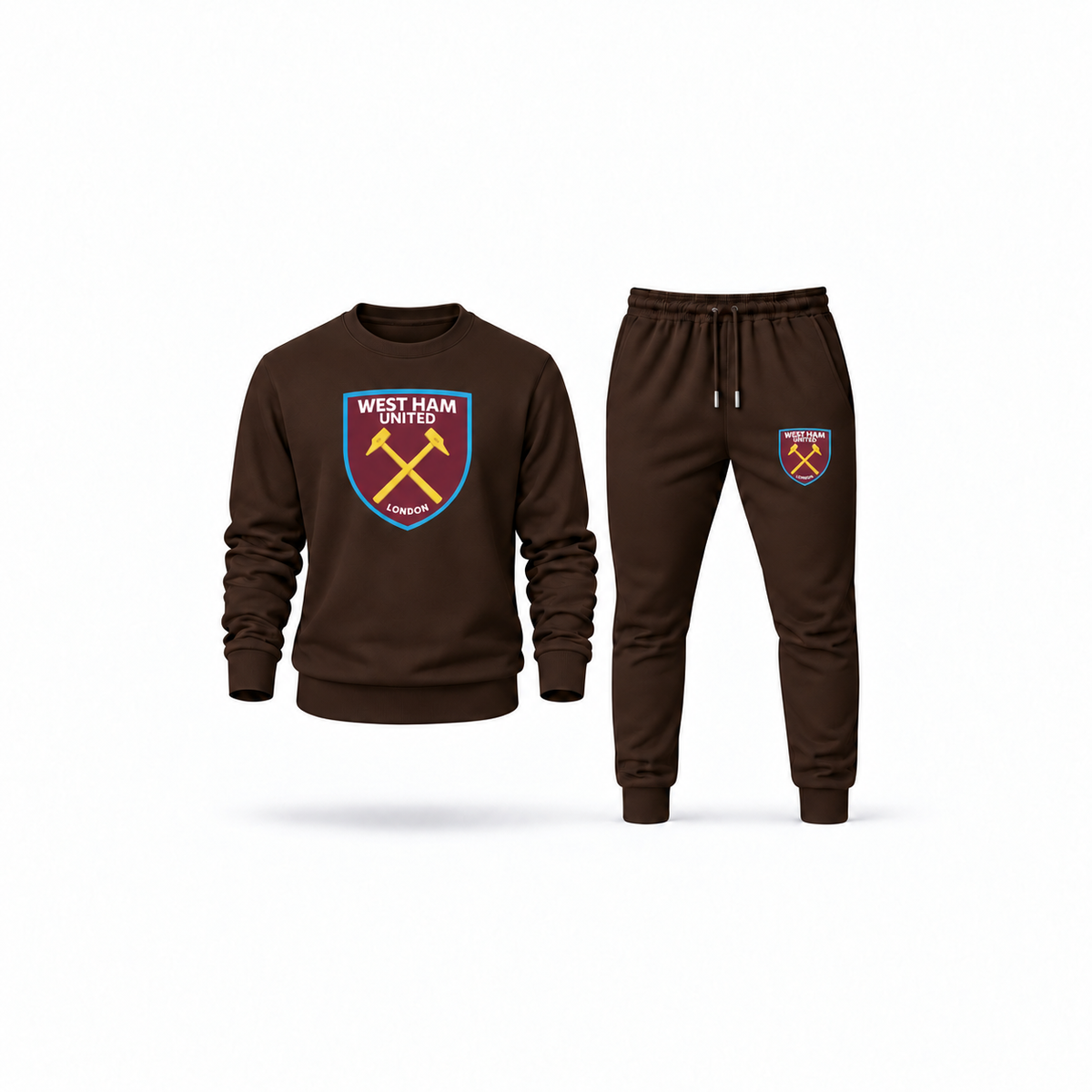 Men's West Ham United FC Sweatshirt Joggers Set | Color: Brown | Main